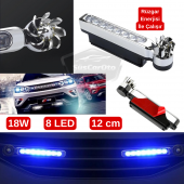 Araç Oto Rüzgar Enerjili Kablosuz 8 Ledli Gündüz Farı Araba Fırfırlı Elektriksiz Gündüz Ledi DRL Led Lamba Su Geçirmez Mavi - 1