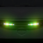 Araç Oto Rüzgar Enerjili Kablosuz 8 Ledli Gündüz Farı Araba Fırfırlı Elektriksiz Gündüz Ledi Lamba Su Geçirmez Renkli RGB - 3