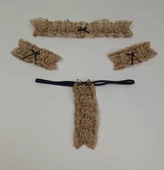 ASM1190 Kadın 4 lü Altın Dantel Narin Senindir Aksesuar seti - 4