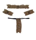 ASM1190 Kadın 4 lü Altın Dantel Narin Senindir Aksesuar seti - 5