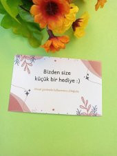 100 Adet Lux Kalın Kuşe Tebrik Kartı - Teşekkür Kartı - Paketleme Kartı-  Lak Kaplama 8 x 5 cm (M7) - 2