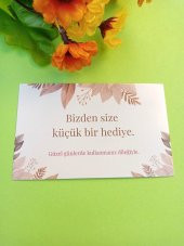 100 Adet Lux Kalın Kuşe Tebrik Kartı - Teşekkür Kartı - Paketleme Kartı-  Lak Kaplama 8 x 5 cm (M6) - 2