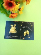 30 Adet Lux Kalın Kuşe Yılbaşı Tebrik Kartı - Mutlu Yıllar - Paketleme Kartı 8x5cm(M9) thumbnail 2