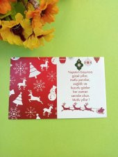 30 Adet Lux Kalın Kuşe Yılbaşı Tebrik Kartı - Mutlu Yıllar - Paketleme Kartı 8x5cm (M10) - 2