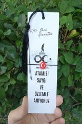 40 Adet Siyah Püsküllü 10 Kasım Atatürkü Anma Kitap Ayracı - Vatan Sana Minnettar - 1