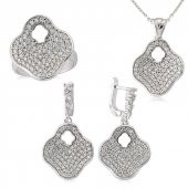Gümüş Çiçek Bayan Set  SL2298 - 1
