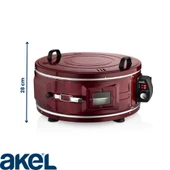 Akel Ön Gözetlemeli, Termostatlı, Büyük Boy Yuvarlak Davul Fırın Af008b– Bordo - 1