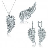 Gümüş Melek Kanadı Kadın Set SL5674 - 1