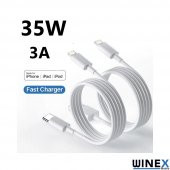Winex 5 Adet 3A 35W Type-C to Lightning Hızlı Data ve Şarj Kablosu 1m Beyaz - 2