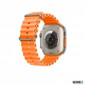 Winex 42-49mm Yeni Nesil Apple Uyumlu Akıllı Saat Kordonu Silikon Turuncu - 4