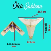 Alcazar Köşe 6'lı Set Mobilya TV Ünitesi Çekyat Koltuk Kanepe Destek Ayağı 14 cm Krem M8 Civatalı - 3