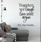 Oturma Odası, Ofis, Dükkan Duvar Sticker Yazı Birlikte Ailemiz Alıntı Kelimeler Çıkartmalar thumbnail 1