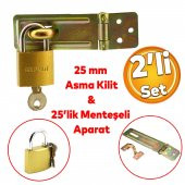 Sandık Kutu Askısı 25 Lik Menteşeli Kilit Aparatı Tosba Kilit 25 mm Asma Kilit 2'li Set - 1