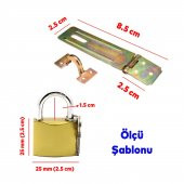 Sandık Kutu Askısı 25 Lik Menteşeli Kilit Aparatı Tosba Kilit 25 mm Asma Kilit 2'li Set - 2