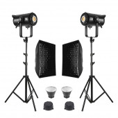 GDX EXC-220C-II 2'li Full Set (Gridli 60x90 Softbox + 260 cm Kalın Işık Ayağı) - 1