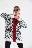 Ftz Women Kadın Leopar Detaylı Hırka Ekru 20001 - 6