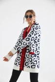 Ftz Women Kadın Leopar Detaylı Hırka Ekru 20001 - 7
