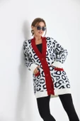 Ftz Women Kadın Leopar Detaylı Hırka Ekru 20001 - 1