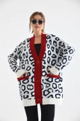 Ftz Women Kadın Leopar Detaylı Hırka Ekru 20001 - 5