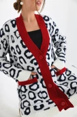 Ftz Women Kadın Leopar Detaylı Hırka Ekru 20001 - 2
