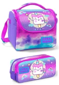 Coral High Mor Pembe Dondurma Unicorn Kız Çocuk Beslenme Çantası Seti thumbnail 1