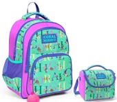 Coral High Yeşil Pembe Kız Çocuk İlkokul Çantası ve Beslenme Çantası Seti thumbnail 1