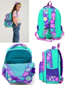 Coral High Yeşil Mor Üç Bölmeli İlkokul Okul Sırt Çantası - Kız Çocuk thumbnail 3