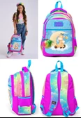 Coral High Okul Sırt ve Beslenme Çantası Seti - Kız Çocuk Pembe Mavi Zürafa thumbnail 3