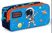 Coral High İki Bölmeli Erkek Çocuk Lacivert Mavi Astronot Kalem Çantası Kalemlik thumbnail 1