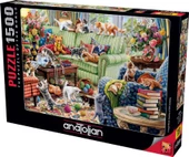 Anatolian 1500 Parça Salondaki Yaramazlar Puzzle - Kedi Yavruları ve Çiçekler thumbnail 2