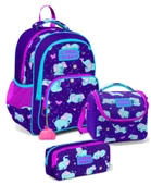 Coral High Üç Gözlü İlkokul Sırt Çantası Seti Mor Sevimli Fil Kız Çocuk thumbnail 1