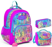 Coral High Pembe Denizatı Kız Çocuk Üçlü İlkokul Okul Çanta Seti thumbnail 1