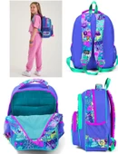 Coral High Üç Gözlü İlkokul Sırt Çantası Seti Lavanta Yeşil Pembe Grafiti Kız Çocuk thumbnail 3