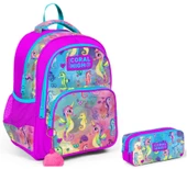 Coral High Pembe Denizatı Kız Çocuk İlkokul Sırt Çantası ve Kalemlik Seti thumbnail 1