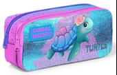 Coral High Kız Çocuk Pembe Mavi Kaplumbağa Üçlü İlkokul Okul Çanta Seti thumbnail 5