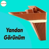 Alcazar Köşe 6'lı Set Mobilya TV Ünitesi Çekyat Koltuk Kanepe Destek Ayağı 12 cm Kahve M8 Civatalı thumbnail 4