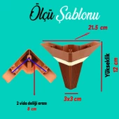 Alcazar Köşe 6'lı Set Mobilya TV Ünitesi Çekyat Koltuk Kanepe Destek Ayağı 12 cm Kahve M8 Civatalı thumbnail 2