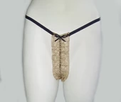 ASM1193 Kadın Dantel Altın Pece String - 4