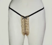 ASM1193 Kadın Dantel Altın Pece String - 7