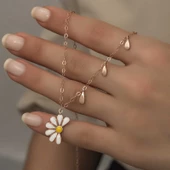 Gümüş Rose Papatya Seviyor Sevmiyor Bayan Kolye  SL4282 thumbnail 6