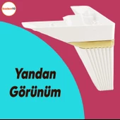Alcazar Köşe 6'lı Set Mobilya TV Ünitesi Çekyat Koltuk Kanepe Destek Ayağı 12 cm Beyaz M8 Civatalı - 4