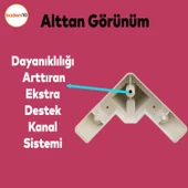 Alcazar Köşe 6'lı Set Mobilya TV Ünitesi Çekyat Koltuk Kanepe Destek Ayağı 12 cm Beyaz M8 Civatalı - 5