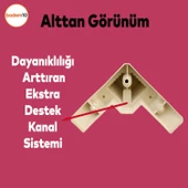 Alcazar Köşe 6'lı Set Mobilya TV Ünitesi Çekyat Koltuk Kanepe Destek Ayağı 12 cm Krem M8 Civatalı - 7