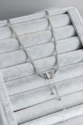 316L Çelik Gümüş Renk İtalyan Zincir Model Simli Kelebek Figür Kadın Kolye thumbnail 2