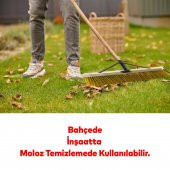 İnşaat Moloz Yaprak Süpürme Toplama Park Bahçe Dış Mekan Temizleme Ahşap Fırça 60 cm - 4