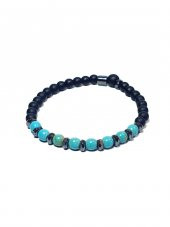 JTAW24DOB1342 JANTİ BİLEKLİK TURKUAZ ONYX ve HEMATİT DOĞALTAŞ 6 MM - 1