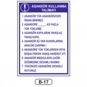 Asansör Kullanma Talimatı Levhası - 1