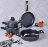 FMS TE5004 İdeal 7 Parça Granit Tencere Seti Gri - 1