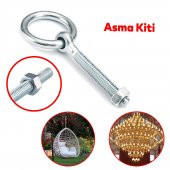 Halkalı Metal Paslanmaz Civata M10 Somunlu Sabitleme Çekme Kaldırma Tavan Kancası Asma Kit - 5