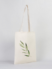 Gedene Zeytin Dalı Baskılı Doğal Gabardin Bez Çanta - GDN20234002 - 3